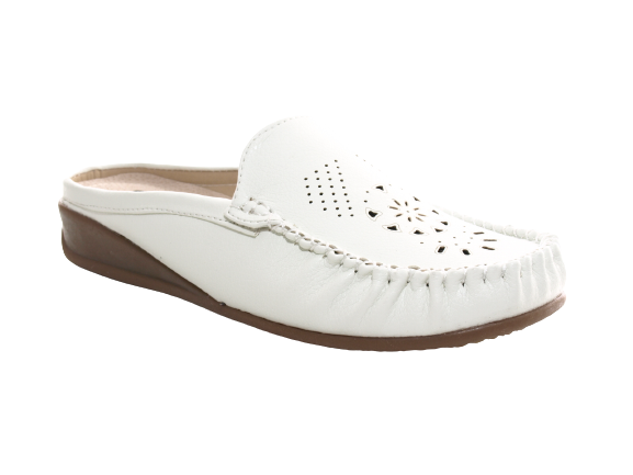Ballerines mocassins à enfiler pour femme, chaussures plates décontractées, blanc # 701