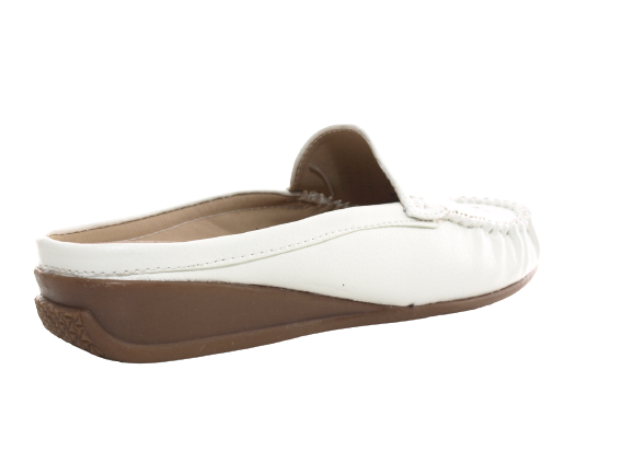 Ballerines mocassins à enfiler pour femme, chaussures plates décontractées, blanc # 701
