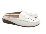 Damen Slipper Ballerina Loafer Mokassins Slip On Flats Freizeit White # 701