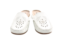 Damen Slipper Ballerina Loafer Mokassins Slip On Flats Freizeit White # 701