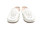 Damen Slipper Ballerina Loafer Mokassins Slip On Flats Freizeit White # 701