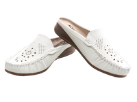 Damen Slipper Ballerina Loafer Mokassins Slip On Flats Freizeit White # 701