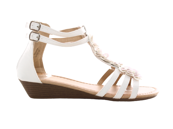 Sandales compensées chaussures d'été nu-pieds blanc # 2411
