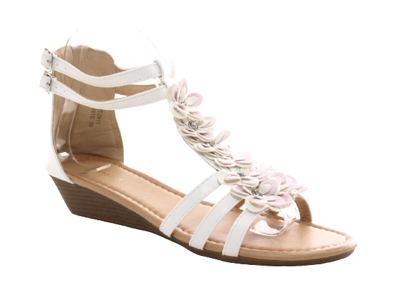 Sandales compensées chaussures d'été nu-pieds blanc # 2411