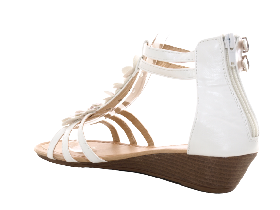 Sandales compensées chaussures d'été nu-pieds blanc # 2411