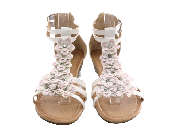 Sandales compensées chaussures d'été nu-pieds blanc # 2411