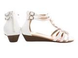 Keilabsatz Sandalen Sommerschuhe Sandaletten White # 2411