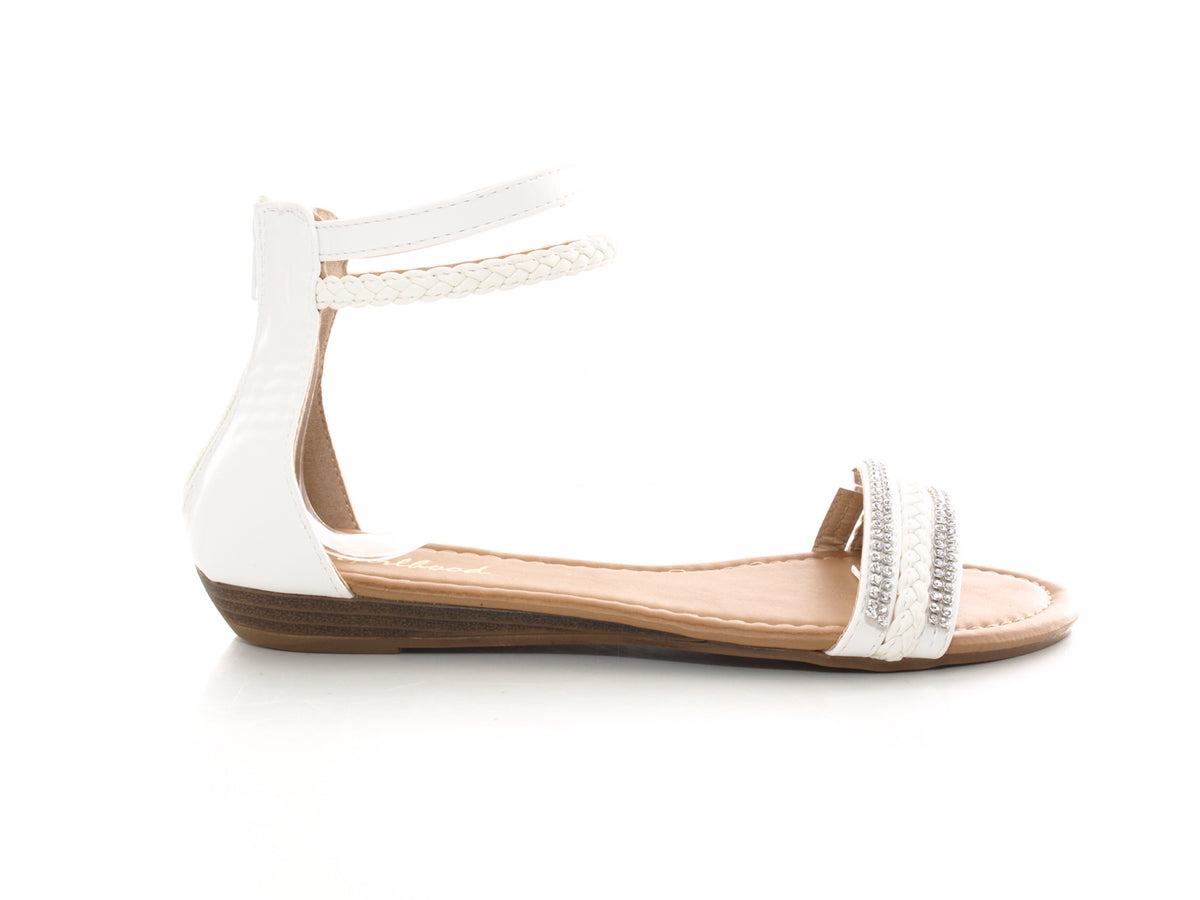 Sandales plates chaussures d'été nu-pieds tongs White # 62