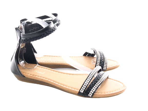 Damen  Sandalen Sommerschuhe Sandaletten Black # 62