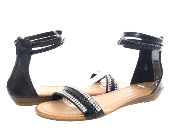 Sandales pour femmes Chaussures d'été Nu-pieds Noir # 62