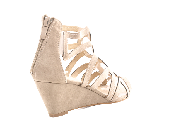Damen Keilabsatz Wedges Plateau Sandalen Sandaletten Keilabsatz Römer Khaki # 1437