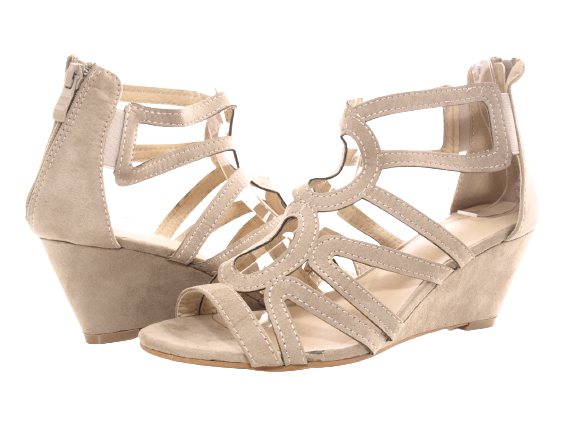 Sandales compensées à plateforme pour femme style spartiate kaki # 1437