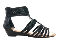 Damen Keilabsatz Sandalen Sommerschuhe Sandaletten Black # 939