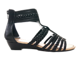 Damen Keilabsatz Sandalen Sommerschuhe Sandaletten Black # 939