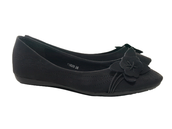 Damen Slipper Halbschuhe Ballerina Loafer Mokassins Slip On Flats Freizeit Black # 11628