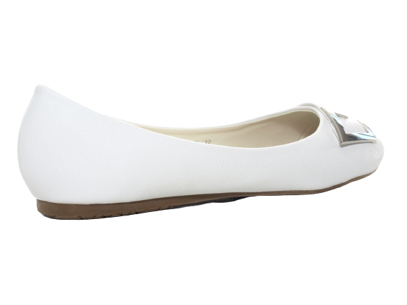 Mocassins ballerines chaussures basses à enfiler pour femmes, décontractées, blanc # 8206