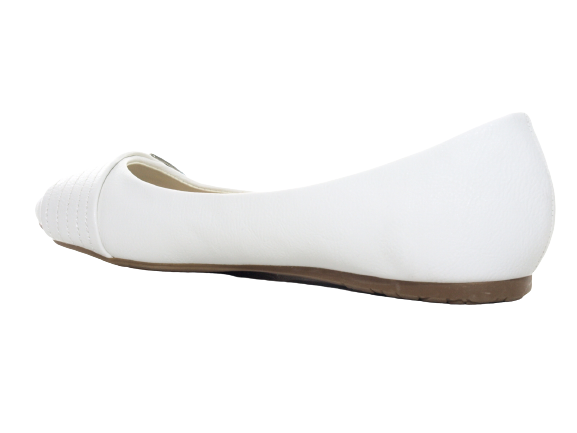 Mocassins ballerines chaussures basses à enfiler pour femmes, décontractées, blanc # 8206