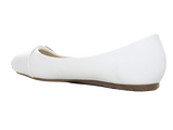 Damen Slipper Halbschuhe Ballerina Loafer Mokassins Slip On Flats Freizeit White # 8206