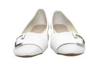 Damen Slipper Halbschuhe Ballerina Loafer Mokassins Slip On Flats Freizeit White # 8206