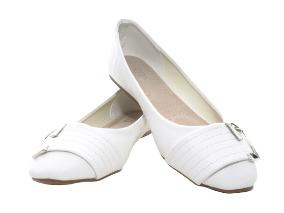 Mocassins ballerines chaussures basses à enfiler pour femmes, décontractées, blanc # 8206