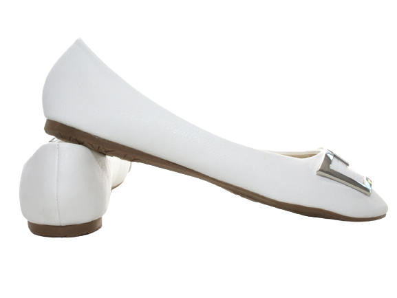 Mocassins ballerines chaussures basses à enfiler pour femmes, décontractées, blanc # 8206