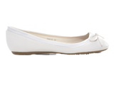 Damen Slipper Halbschuhe Ballerina Loafer Mokassins Slip On Flats Freizeit White # 3345