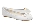 Damen Slipper Halbschuhe Ballerina Loafer Mokassins Slip On Flats Freizeit White # 3345