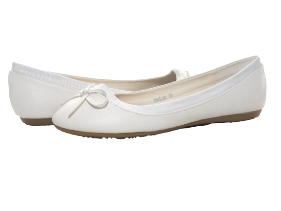 Damen Slipper Halbschuhe Ballerina Loafer Mokassins Slip On Flats Freizeit White # 3345