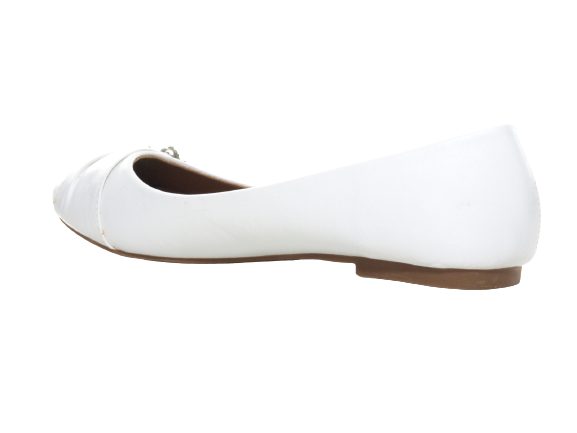 Mocassins ballerines chaussures basses à enfiler pour femmes, décontractées, blanc # 901-36
