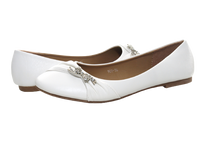 Damen Slipper Halbschuhe Ballerina Loafer Mokassins Slip On Flats Freizeit White # 901-36