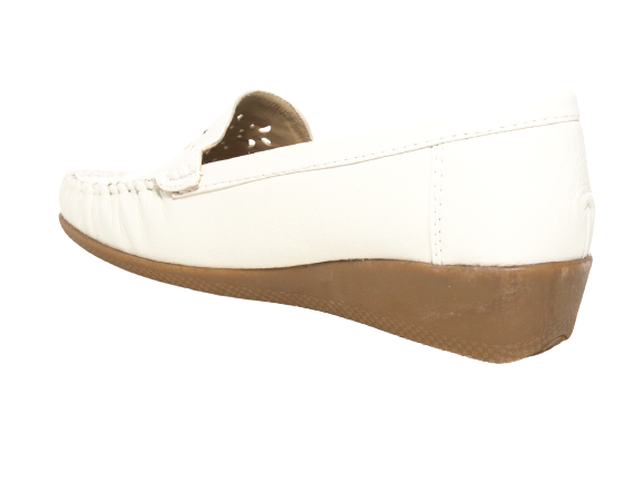 Ballerines à semelles compensées pour femmes, mocassins, chaussures à enfiler, chaussures plates décontractées, blanc # 989