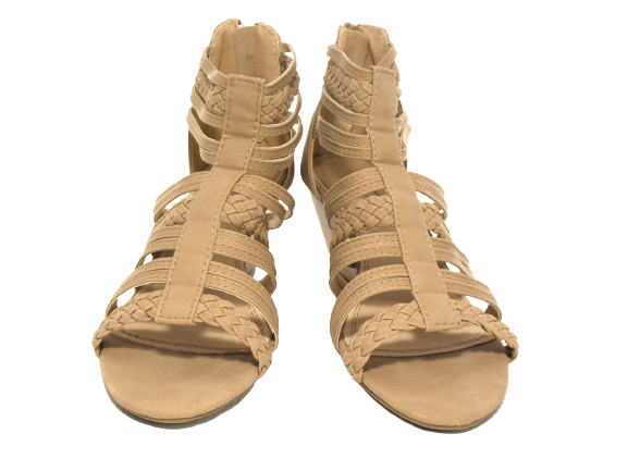 Damen Keilabsatz Wedges Plateau Sandalen Sandaletten Keilabsatz Römer Khaki # 7934