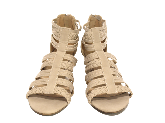 Damen Keilabsatz Wedges Plateau Sandalen Sandaletten Keilabsatz Römer Beige # 7934