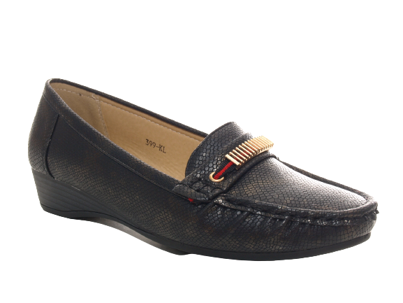 Ballerines à talons compensés pour femmes, mocassins, chaussures à enfiler, plates, décontractées, noir # 399