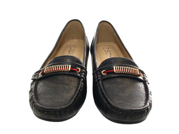 Ballerines à talons compensés pour femmes, mocassins, chaussures à enfiler, plates, décontractées, noir # 399