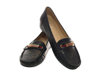 Damen Slipper Keilabsatz Ballerina Loafer Mokassins  Slip On Flats Freizeit Black #  399