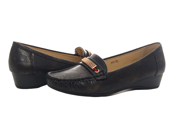 Ballerines à talons compensés pour femmes, mocassins, chaussures à enfiler, plates, décontractées, noir # 399