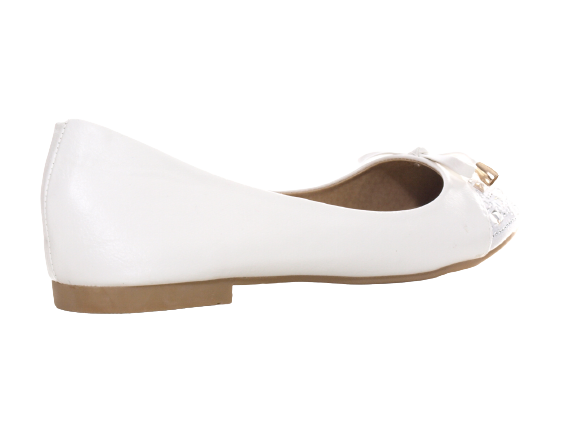 Women's Slip-On Low Shoes Ballerinas Loafers Moccasins Slip-On Flats Leisure White # 8