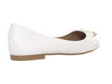 Damen Slipper Halbschuhe Ballerina Loafer Mokassins Slip On Flats Freizeit White # 8