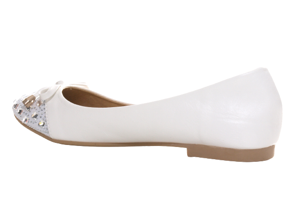 Women's Slip-On Low Shoes Ballerinas Loafers Moccasins Slip-On Flats Leisure White # 8