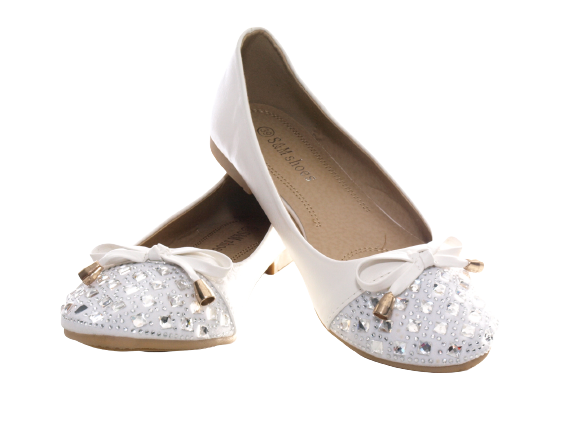 Women's Slip-On Low Shoes Ballerinas Loafers Moccasins Slip-On Flats Leisure White # 8