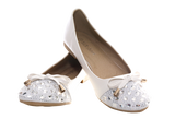 Damen Slipper Halbschuhe Ballerina Loafer Mokassins Slip On Flats Freizeit White # 8