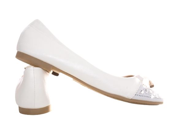 Women's Slip-On Low Shoes Ballerinas Loafers Moccasins Slip-On Flats Leisure White # 8