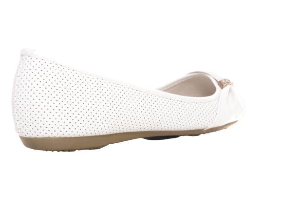 Ballerines Mocassins Slip-On pour femmes Chaussures basses Loafers Flats Loisirs Blanc # 9707