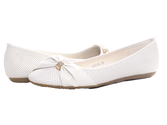 Ballerines Mocassins Slip-On pour femmes Chaussures basses Loafers Flats Loisirs Blanc # 9707