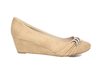 Damen Keilabsatz Pumps Wedges Khaki # 7041