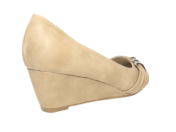 Damen Keilabsatz Pumps Wedges Khaki # 7041