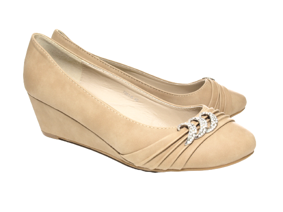Damen Keilabsatz Pumps Wedges Khaki # 7041