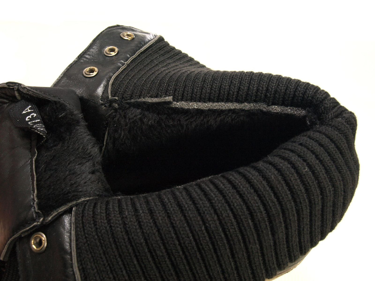 Women's wedge heel ankle boots warm lined black # 0073