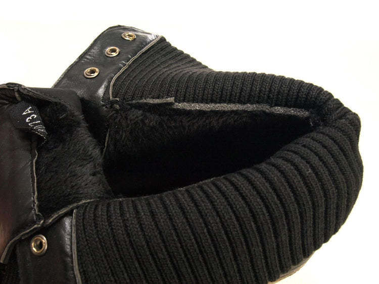 Women's wedge heel ankle boots warm lined black # 0073